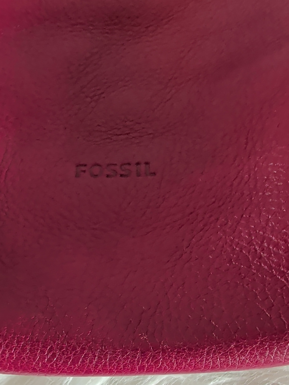 Fossil Pebbled Leather Shoulder Bag in Berry Purple - Picture 12 of 12